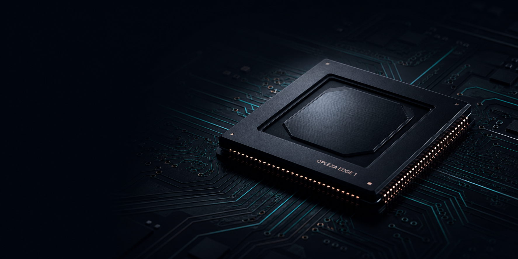 Oplexa Edge 1 inference processor on a circuit board